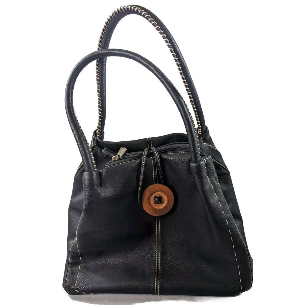Tom & Eva Purse With Removable‎ Shoulder Bag Zip Close Black Faux Leather Europe